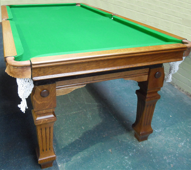 6ft E.J Riley Oak Square leg Snooker Dining table with 4 Piece solid