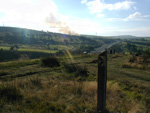 Looking down towards the A56 bypass on top of the coppice, see the barn on fire in the distance.