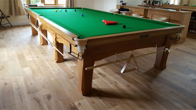 E.J Riley Oak Imperial Snooker Table