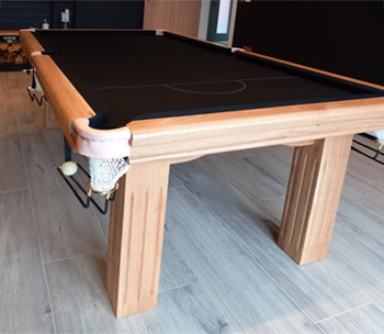 Oak snooker table with black cloth