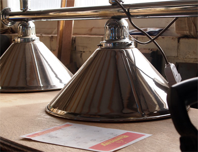 Chrome snooker table light shades